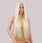 Platinum Blonde Steile Pruik Lange Haren Haar Dames Vrouwen, Verzenden, Nieuw, Pruik of Haarverlenging