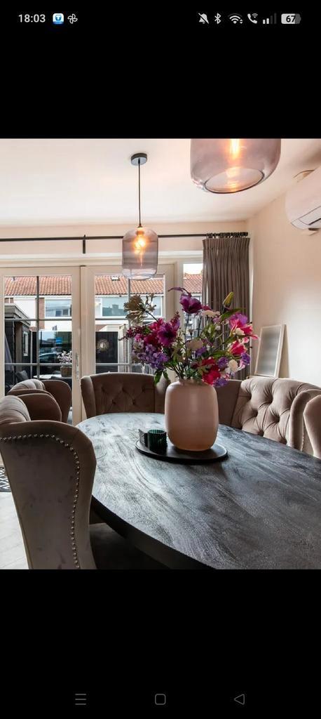 6 eetkamerstoelen, Huis en Inrichting, Stoffering | Vloerbedekking, Gebruikt, Laminaat, 75 m² of meer, Ophalen