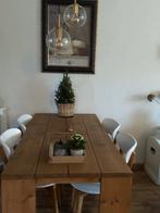 Steigerhouten eettafel., Zo goed als nieuw, Vijf personen of meer, Rechthoekig, 50 tot 100 cm