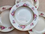 Vintage borden met rozen bloemen rand, Huis en Inrichting, Keuken | Servies, Ophalen of Verzenden, Zo goed als nieuw, Bord(en)