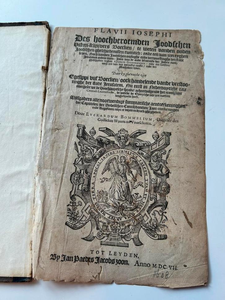 Zeldzame 1607 editie Flavii Josephi's Joodsche Historie, Antiek en Kunst, Antiek | Boeken en Bijbels, Ophalen