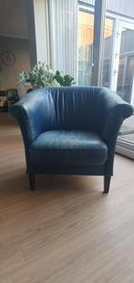 Leren clubfauteuil, donkerblauw, vintage, Ophalen, Gebruikt, Minder dan 75 cm, Vintage