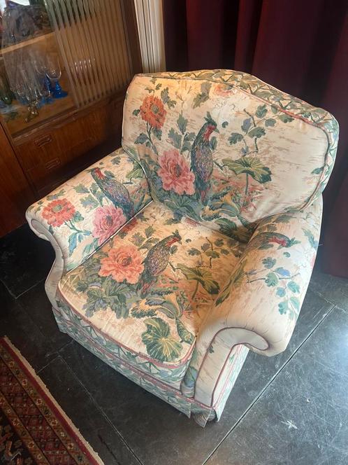 vintage bloemenfauteuil sofa stoel comfortabel elegant uniek, Huis en Inrichting, Banken | Sofa's en Chaises Longues, Zo goed als nieuw