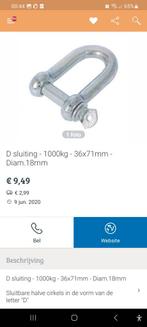 d--sluiting, harp sluiting, hijsoog, d sluiting, Doe-het-zelf en Verbouw, IJzerwaren en Bevestigingsmiddelen, Ophalen of Verzenden