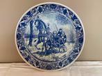 Prachtig antiek Delfts blauw wandbord 30 cm, Ophalen of Verzenden