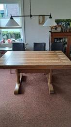 Eettafel en stoelen, Huis en Inrichting, Tafels | Eettafels, Ophalen, Gebruikt, Eikenhout, 200 cm of meer