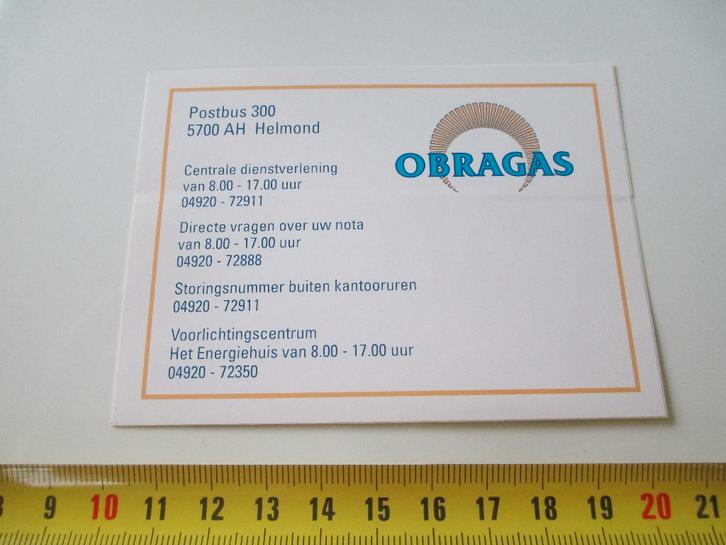 sticker helmond obragas voorlichting vragen over uw nota etc, Verzamelen, Stickers, Zo goed als nieuw, Ophalen