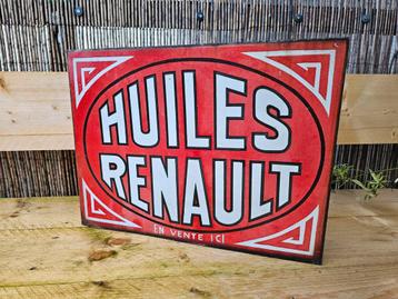Renault Olie Emaille Bord - Jaren 30 Dubbelzijdig beschikbaar voor biedingen
