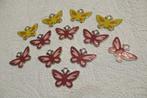 Vlinders: 8x: Bordeaux/Roze + 4x Geel/Oranje Hangers/bedels, Verzenden, Nieuw, Hanger
