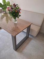 Industriële eettafel en salontafel van massief hout, Huis en Inrichting, Complete inboedels, Ophalen