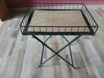 Vintage Bijzettafel Metaal/Hout, Huis en Inrichting, 45 tot 60 cm, Minder dan 55 cm, Gebruikt, Vierkant