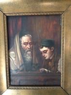 Antiek schilderij, Rabbi with Pupil, Antiek en Kunst, Kunst | Schilderijen | Klassiek, Ophalen of Verzenden