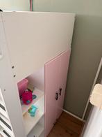 IKEA SMÅSTAD Hoogslaper Roze/Wit met Bureau & Kledingkast, Gebruikt, Ophalen of Verzenden, 100 cm of meer, Hoogslaper of Stapelbed