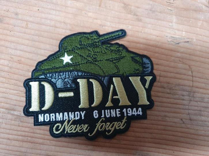 D-Day Patch - Normandie 6 Juni 1944 - Sherman Tank - Nieuw!, Verzamelen, Militaria | Tweede Wereldoorlog, Landmacht, Embleem of Badge