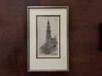 Ets van de Westertoren in Amsterdam door Maarten Langbroek, Antiek en Kunst, Ophalen of Verzenden
