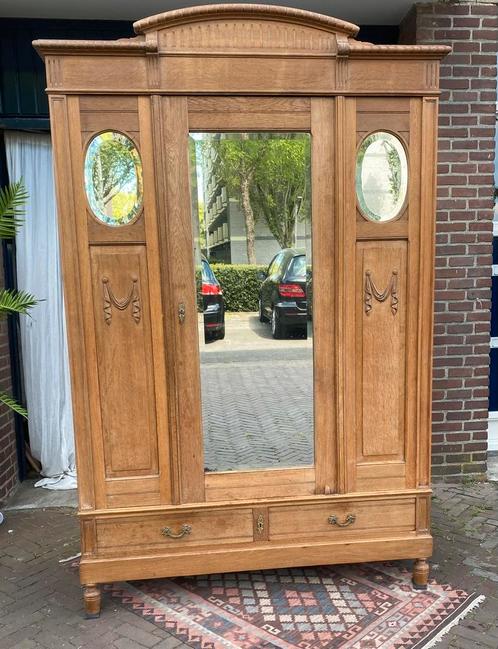 Mooie blank eiken kledingkast, Huis en Inrichting, Kasten | Kledingkasten, Zo goed als nieuw, 150 tot 200 cm, 50 tot 75 cm, Ophalen of Verzenden