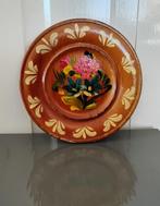 Vintage houten wandbord - bloemen - handbeschilderd, Antiek en Kunst, Ophalen of Verzenden