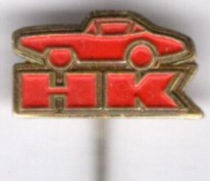 HK rood op koper auto speldje ( B_144 ), Verzamelen, Speldjes, Pins en Buttons, Zo goed als nieuw, Speldje of Pin, Transport, Verzenden