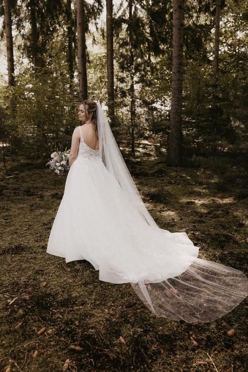Justin Alexander trouwjurk te koop, Kleding | Dames, Trouwkleding en Trouwaccessoires, Zo goed als nieuw, Trouwjurk, Wit, Ophalen of Verzenden