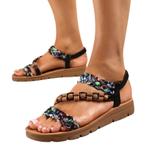 Boho sandalen met gevlochten bandjes en kralen mt 37, Ophalen of Verzenden, Nieuw, Sandalen of Muiltjes