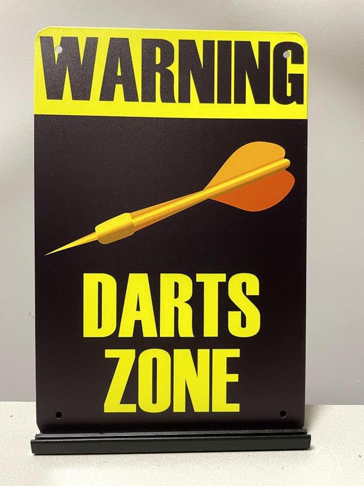 Darts Zone , metalen tekstbord (Old Look), Huis en Inrichting, Woonaccessoires | Tekstborden en Spreuken, Nieuw, Ophalen of Verzenden