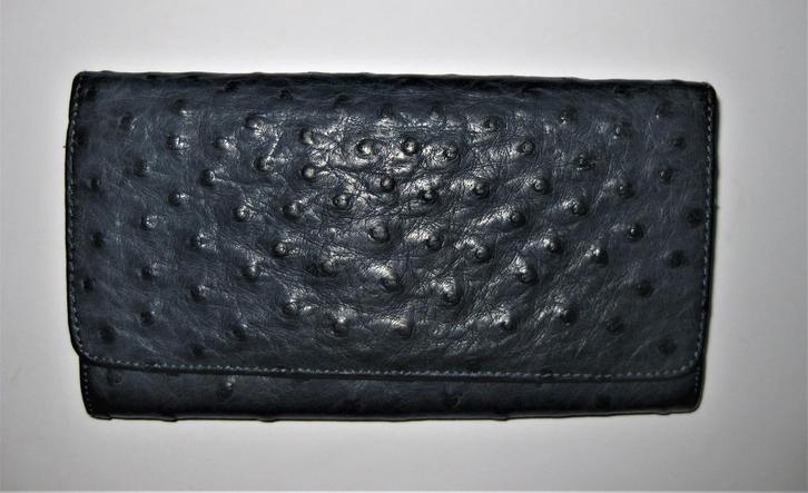 Portemonnee Struisvogelleer Gemerkt Genuine Ostrich, Sieraden, Tassen en Uiterlijk, Portemonnees, Zo goed als nieuw, Overige merken