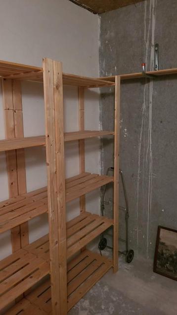 Stellingkast legbord, open, hout  5 planken (3x) beschikbaar voor biedingen