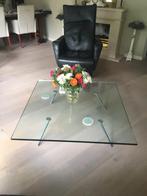 Glazen salontafel 110 x 110cm, Huis en Inrichting, Ophalen, Gebruikt, Vierkant, Glas