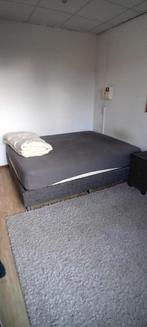 Boxspring 160x200 grijs gemeleerd, Huis en Inrichting, Slaapkamer | Boxsprings, Ophalen, Gebruikt, Tweepersoons, Grijs