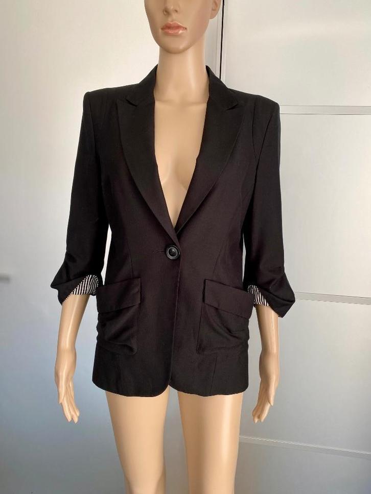 H974 Yaya maat 34/36=XS/S jasje blazer colbert zwart, Kleding | Dames, Jasjes, Kostuums en Pakken, Zo goed als nieuw, Jasje, Maat 36 (S)