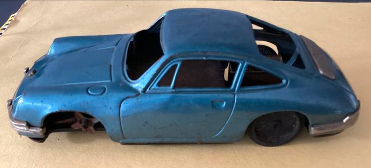 Oude blikken 1966 Porsche 901,opknap auto,18,5 cm, Antiek en Kunst, Antiek | Speelgoed, Ophalen