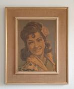 Vintage portret zigeunerin zigeunervrouw gypsy gyspywoman, Ophalen of Verzenden