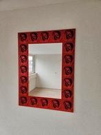 Mooie spiegel met rode rozen, Huis en Inrichting, Woonaccessoires | Spiegels, Minder dan 100 cm, Rechthoekig, Zo goed als nieuw