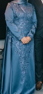 Elegante blauwe avondjurk, Kleding | Dames, Gelegenheidskleding, Galajurk, Blauw, Maat 46/48 (XL) of groter, Ophalen of Verzenden