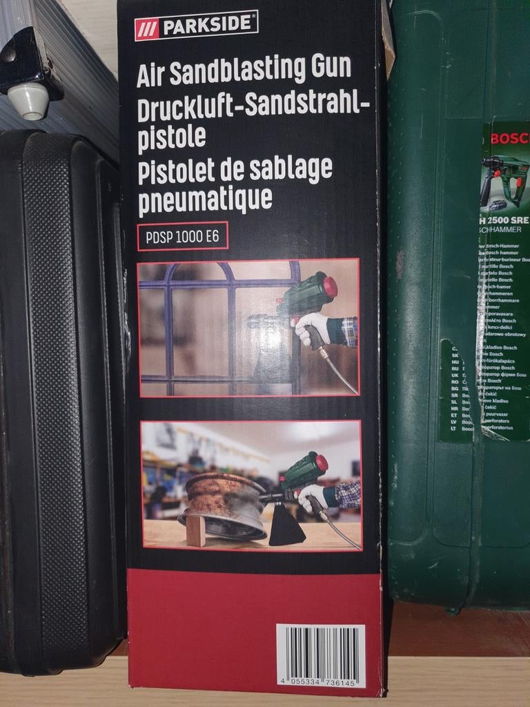 Parkside Zandstraalpistool PDSP 1000 E6 - Nieuw in doos, Doe-het-zelf en Verbouw, Compressors, 6 tot 10 bar, Nieuw, Ophalen of Verzenden