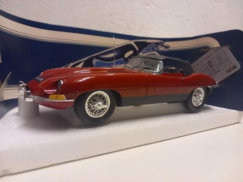 Jaguar E type soft top cabriolet rood Polistil 1:16 KRD, Hobby en Vrije tijd, Modelauto's | 1:18, Zo goed als nieuw, Auto, Overige merken