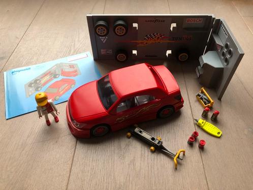 Playmobil sportauto  met werkplaats 4321 + boekje, Kinderen en Baby's, Speelgoed | Playmobil, Gebruikt, Complete set, Ophalen of Verzenden