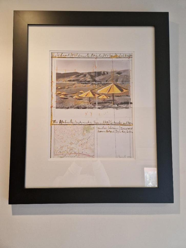 Christo - "The Yellow Umbrellas, Antiek en Kunst, Kunst | Litho's en Zeefdrukken, Ophalen