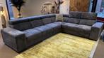 Hoekbank Grijs Ribstof Direct/Leverbaar/Seats 325x255 E-1119, Hout, #Hoekbank#Loungebank#Ribstof#Bankstellen#Direct, Hoekbank