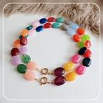 Nieuw! Chokers van ovale acrylkralen bijpassende armbanden, Ophalen of Verzenden, Nieuw, Goud, Goud