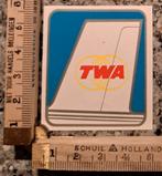 Vintage sticker luchtvaartmaatschappij TWA vliegtuig, Verzamelen, Ophalen of Verzenden, Zo goed als nieuw, Overige typen