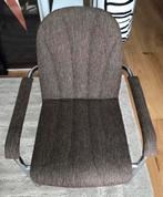 VINTAGE stoel GESTOFFEERD/CHROOM, Huis en Inrichting, Ophalen, Bruin, Zo goed als nieuw, Metaal