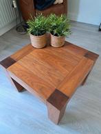 *** Mooie noten bijzettafel 60x60x40 cm, Ophalen, Minder dan 45 cm, Vierkant, Zo goed als nieuw