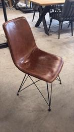 4 leren eetkamerstoelen bruin, Ophalen, Gebruikt, Bruin, Vier