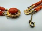 Bloedkoralen ketting met gouden slot, Amsterdam, 40-44 cm, Verzenden, Goud, Ketting
