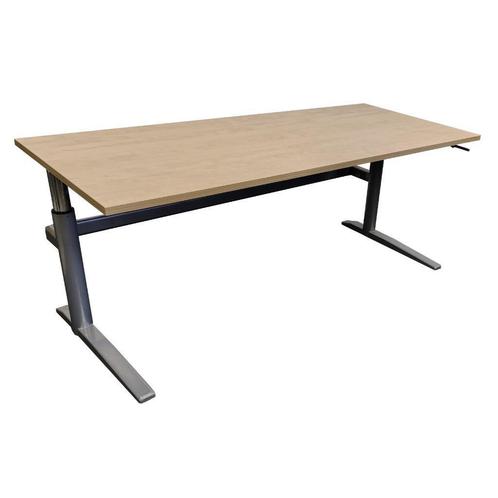 Slingerbureau Zilvergrijs Ahorn B180xD80, Huis en Inrichting, Bureaus, Gebruikt, Bureau, In hoogte verstelbaar, Ophalen of Verzenden