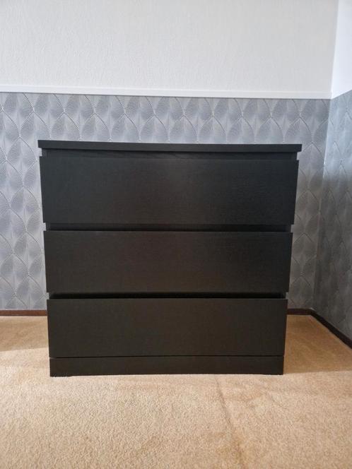 Malm ladekast 3 lades zwart, Huis en Inrichting, Kasten | Ladekasten, Nieuw, Minder dan 100 cm, 50 tot 100 cm, 25 tot 50 cm, 3 of 4 laden
