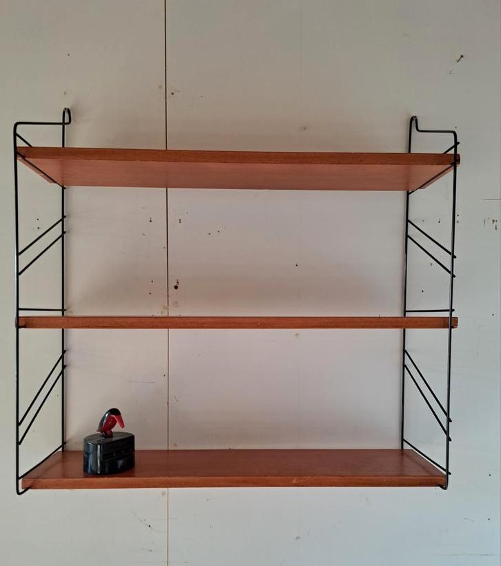 Vintage Wandrek Teak & Metaal, Huis en Inrichting, Woonaccessoires | Wandplanken en Boekenplanken, Gebruikt, Ophalen of Verzenden