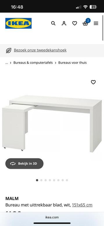 Ikea malm bureau nieuw