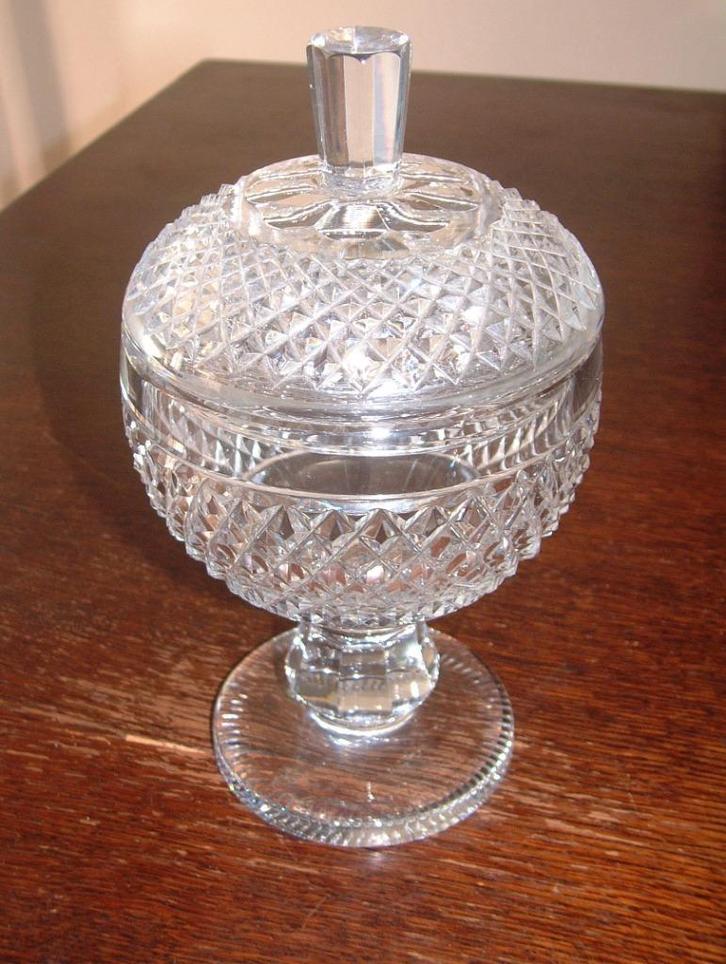 prachtige gave vintage kristal pot bokaal met deksel, Verzamelen, Porselein, Kristal en Bestek, Overige typen, Kristal, Ophalen of Verzenden